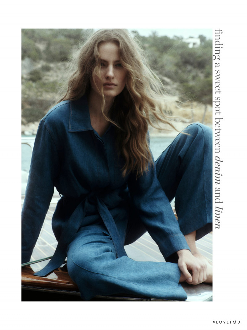 Felice Noordhoff featured in  the Massimo Dutti Blue Coast   lookbook for Summer 2021