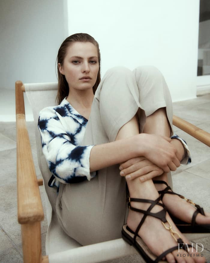 Felice Noordhoff featured in  the Massimo Dutti Blue Coast   lookbook for Summer 2021