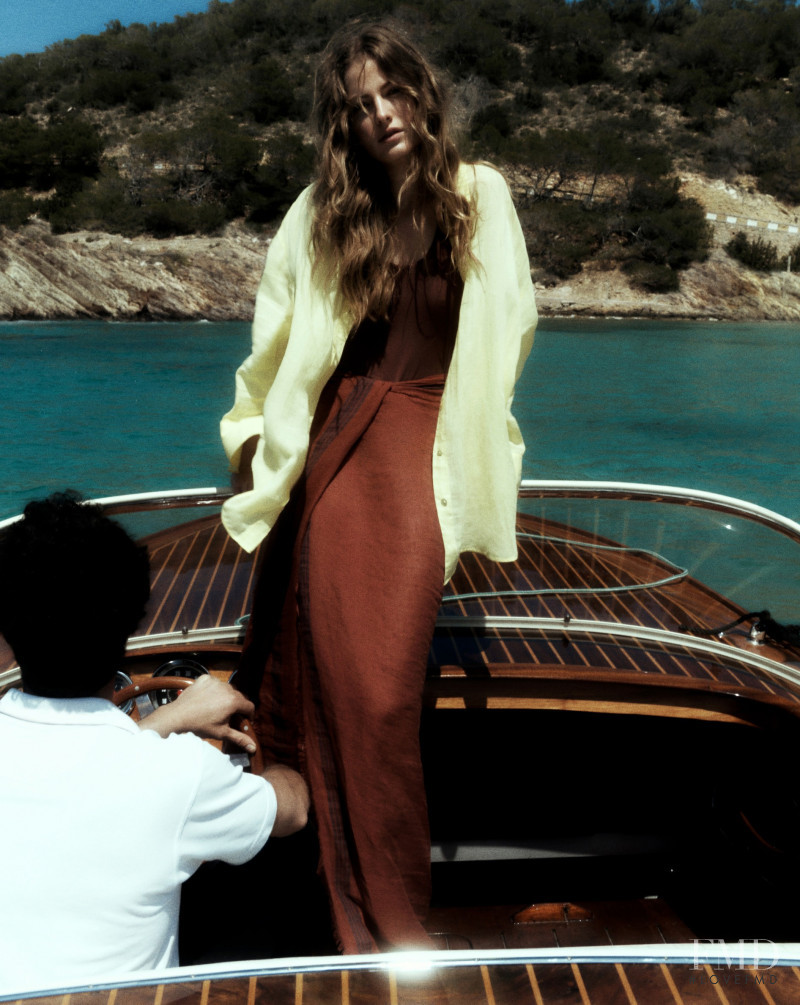 Felice Noordhoff featured in  the Massimo Dutti Blue Coast   lookbook for Summer 2021