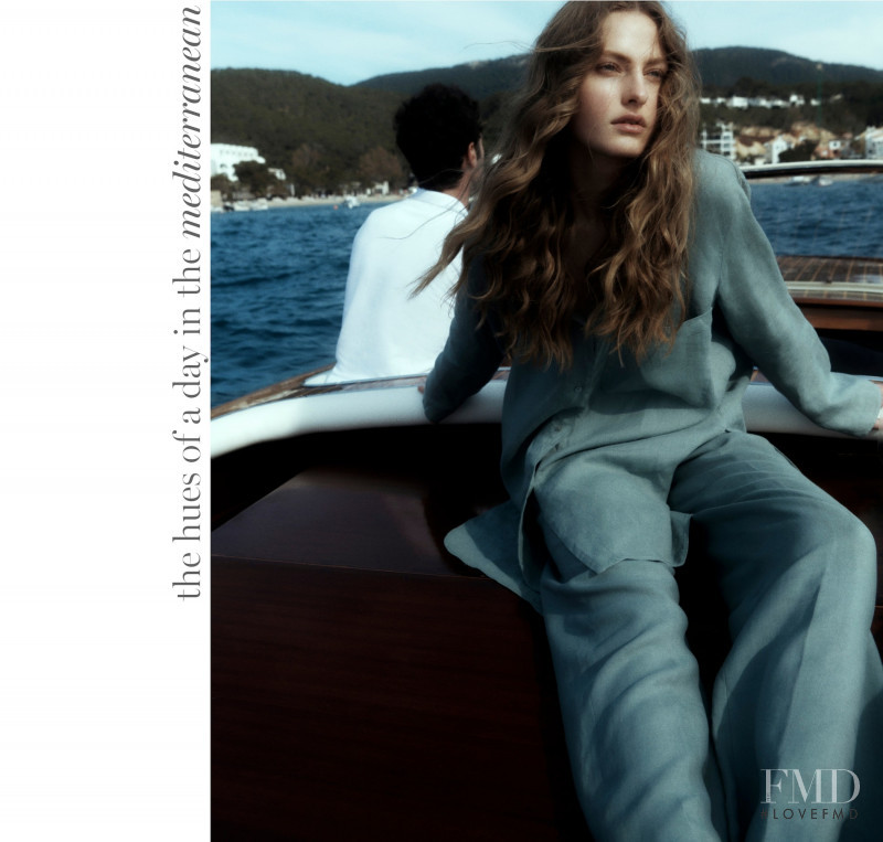 Felice Noordhoff featured in  the Massimo Dutti Blue Coast   lookbook for Summer 2021