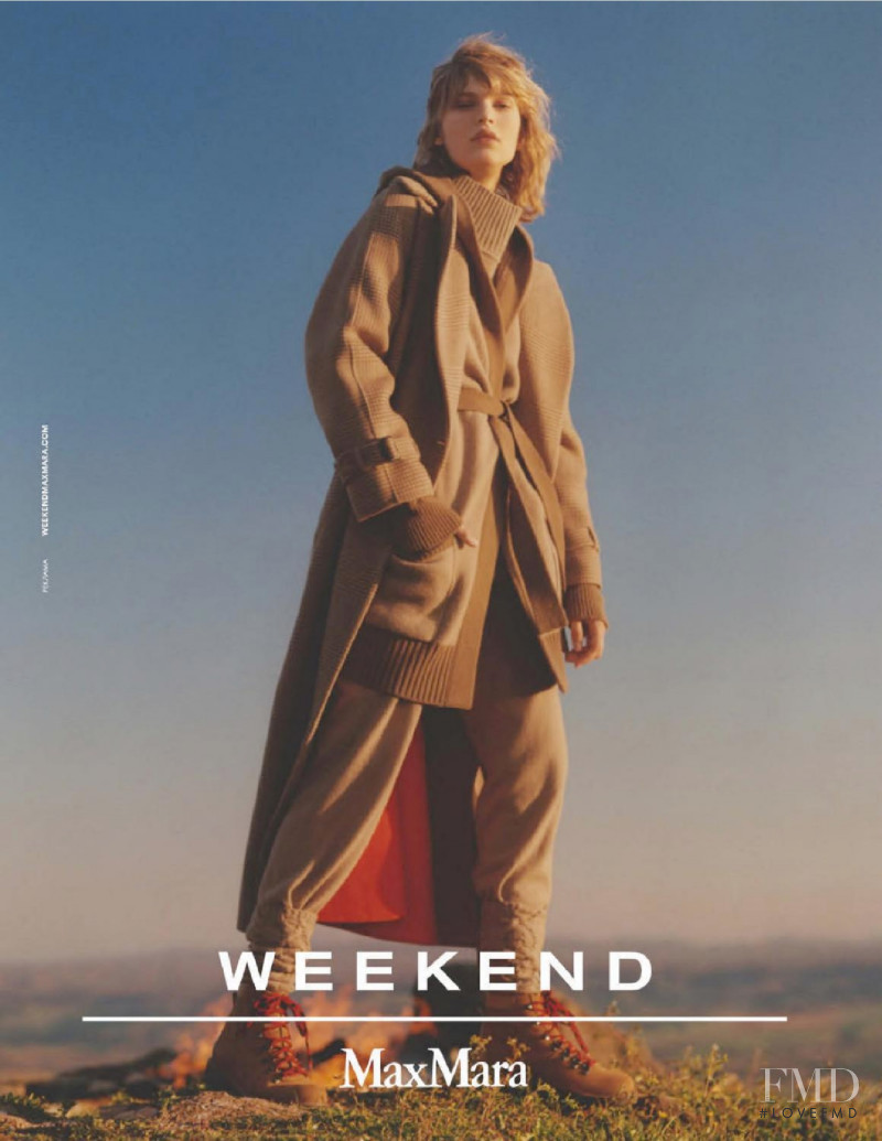 Aivita Muze featured in  the Weekend Max Mara advertisement for Autumn/Winter 2021