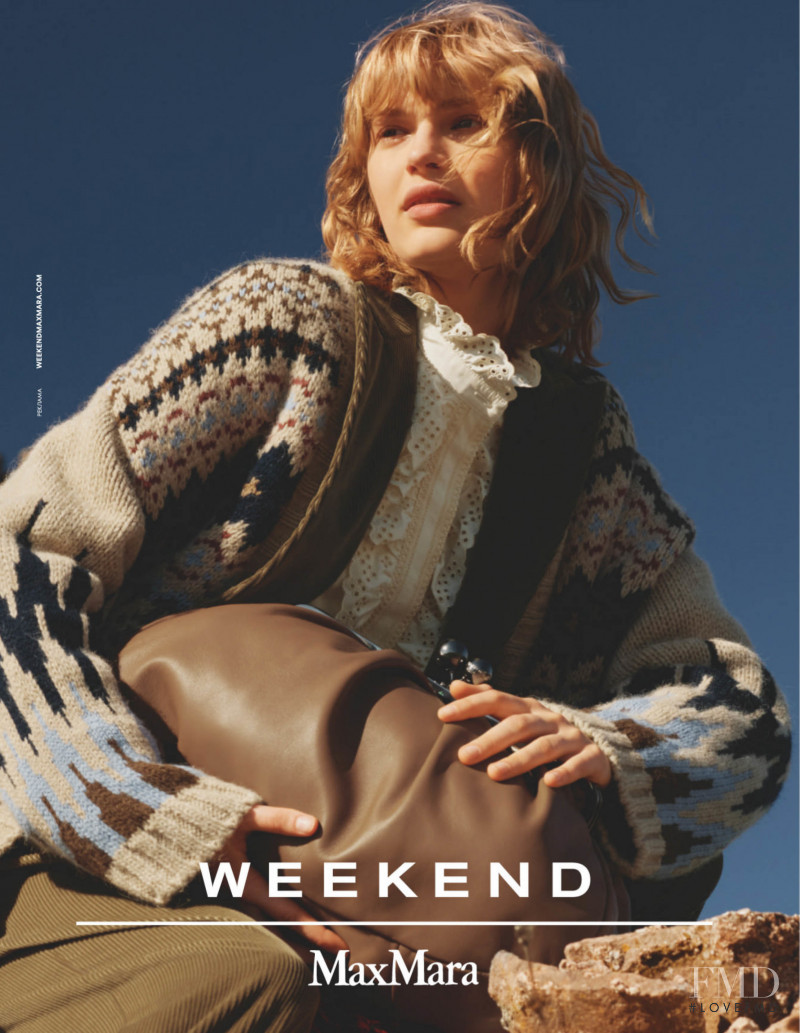 Aivita Muze featured in  the Weekend Max Mara advertisement for Autumn/Winter 2021
