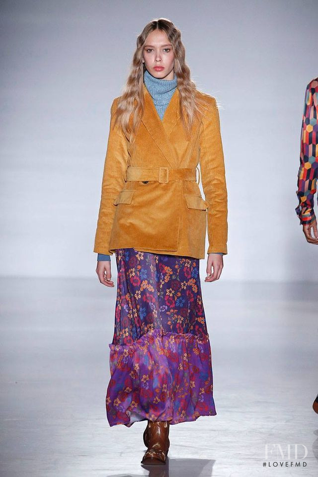 Moira Berntz featured in  the Aubergin fashion show for Autumn/Winter 2019