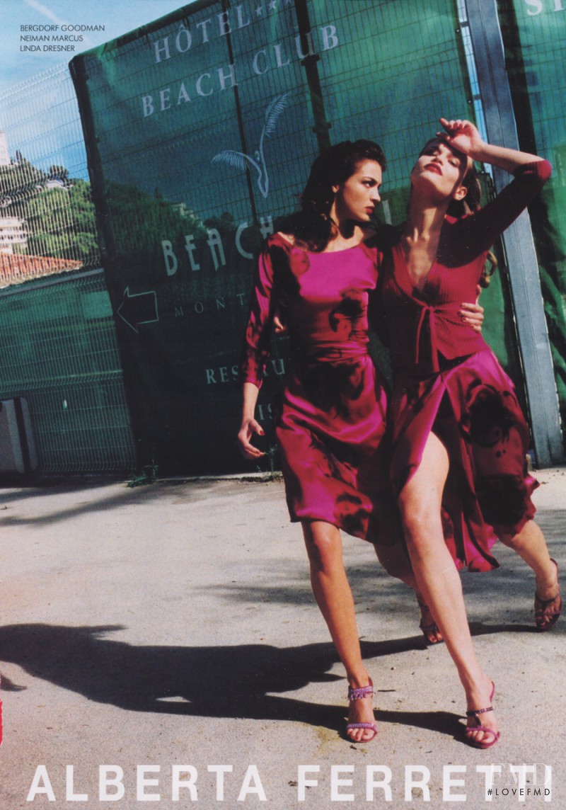 Mariacarla Boscono featured in  the Alberta Ferretti advertisement for Spring/Summer 2004