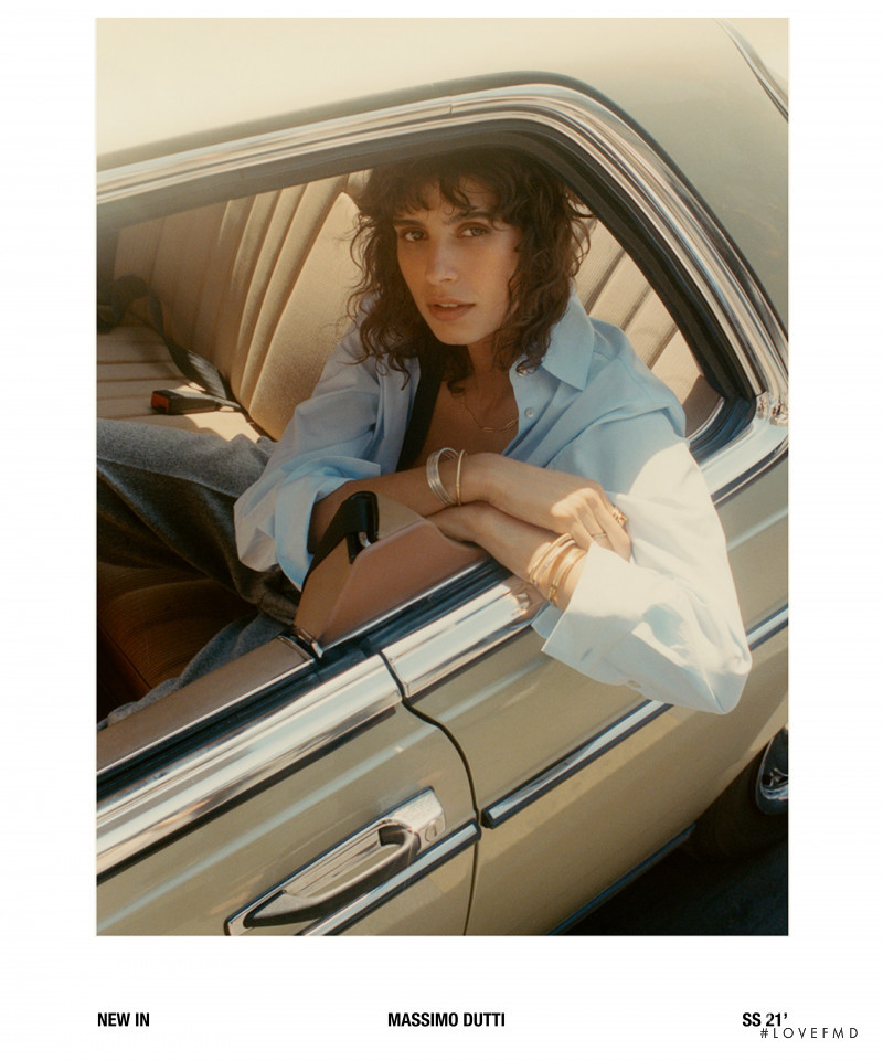 Mica Arganaraz featured in  the Massimo Dutti lookbook for Spring/Summer 2021