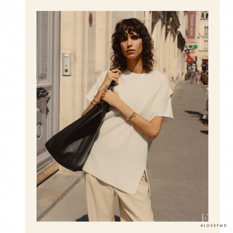 Mica Arganaraz featured in  the Massimo Dutti lookbook for Spring/Summer 2021