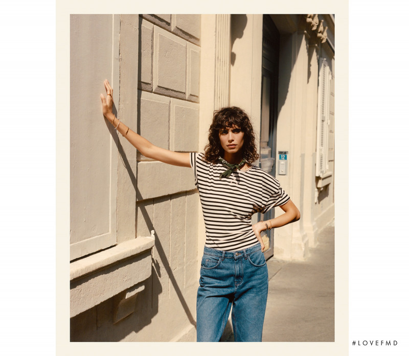 Mica Arganaraz featured in  the Massimo Dutti lookbook for Spring/Summer 2021