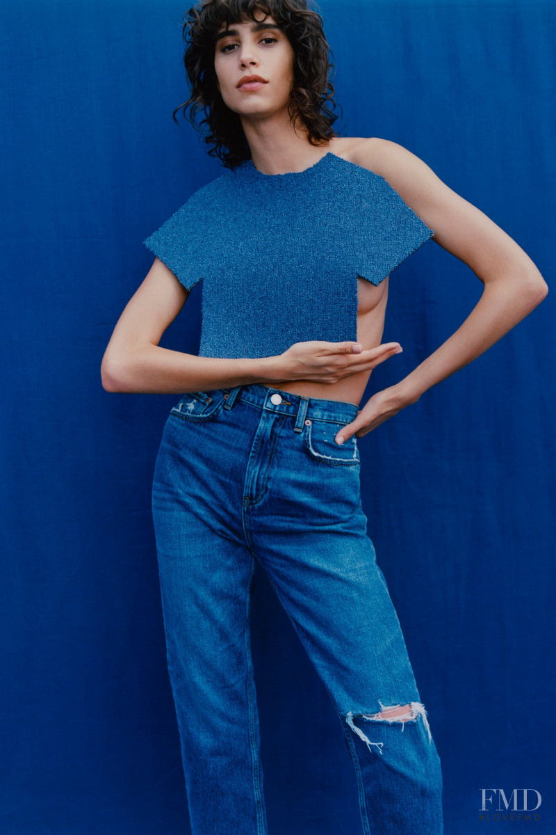 Mica Arganaraz featured in  the Zara Denim lookbook for Pre-Fall 2020