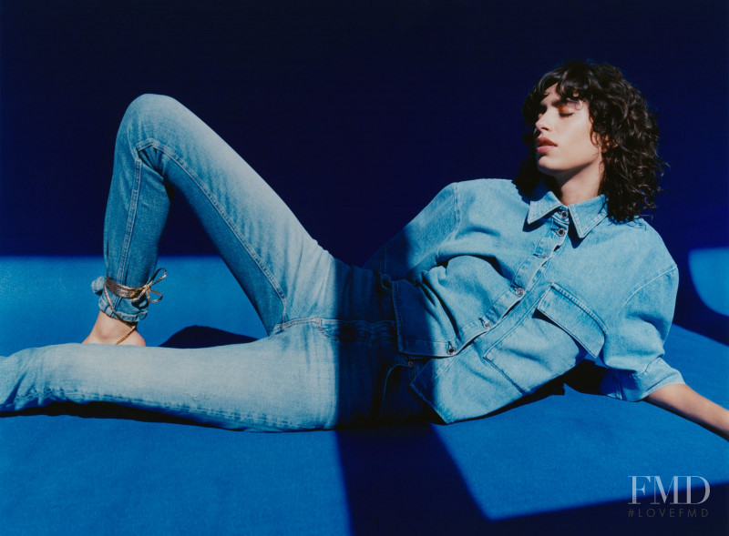 Mica Arganaraz featured in  the Zara Denim lookbook for Pre-Fall 2020