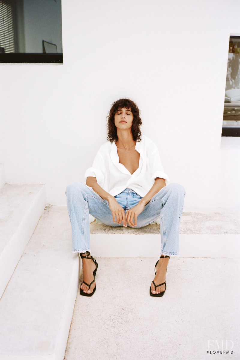 Mica Arganaraz featured in  the Zara Denim lookbook for Pre-Fall 2020