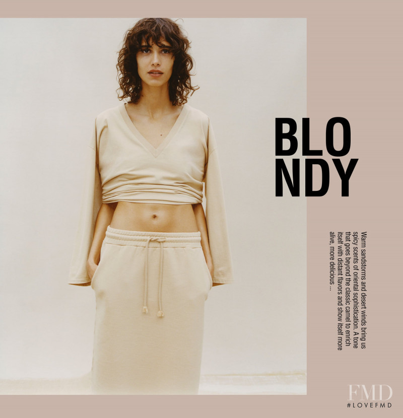 Mica Arganaraz featured in  the Zara The Custom Color Collection by Pantone lookbook for Winter 2020