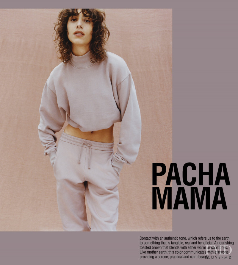 Mica Arganaraz featured in  the Zara The Custom Color Collection by Pantone lookbook for Winter 2020