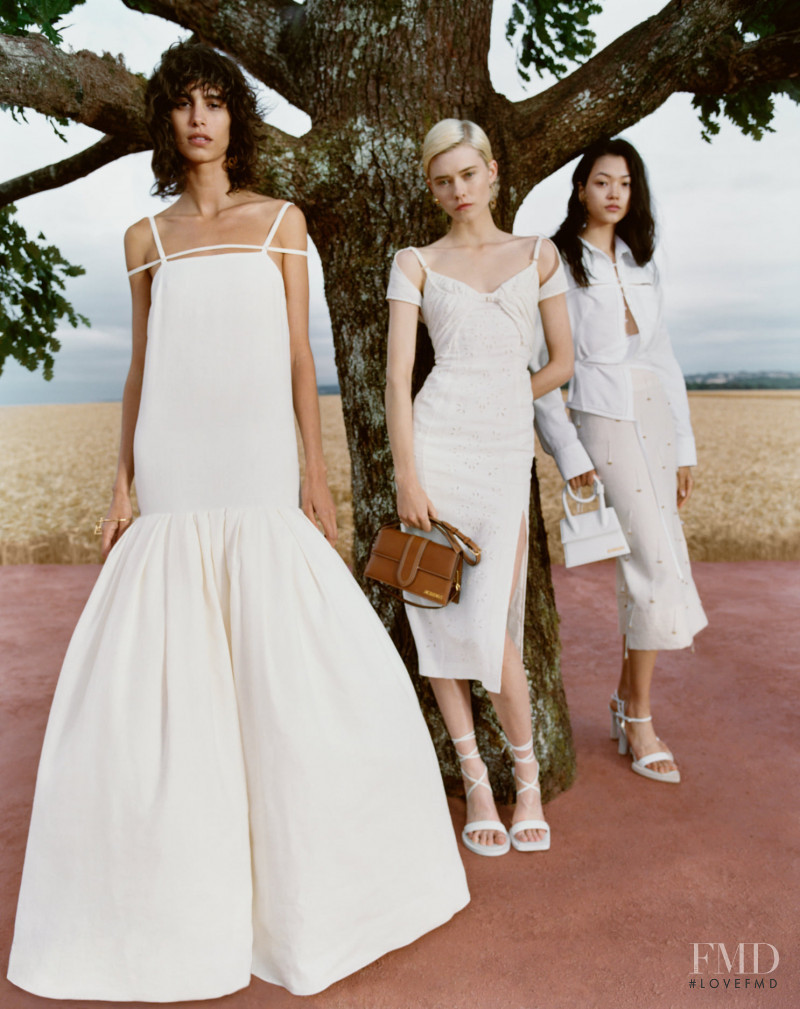 Mica Arganaraz featured in  the Jacquemus L\'Amour lookbook for Spring/Summer 2021