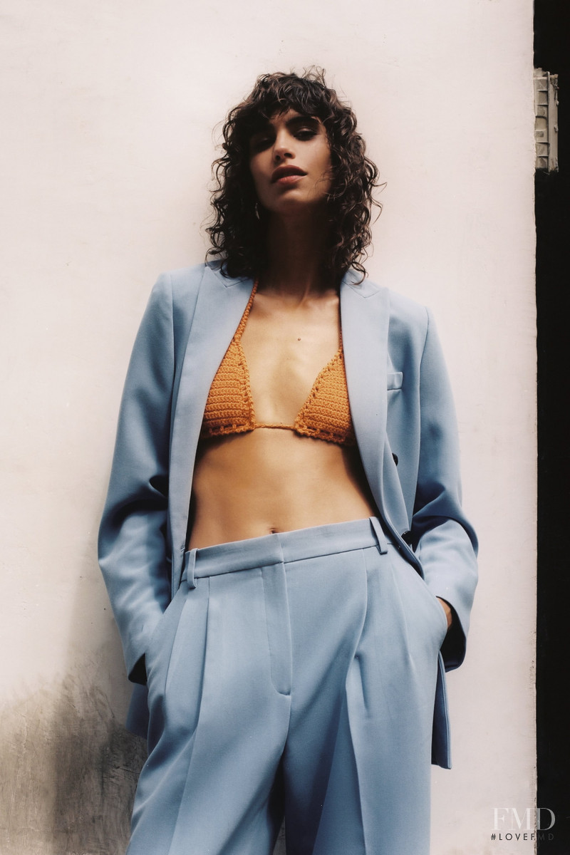 Mica Arganaraz featured in  the Zara lookbook for Spring 2021