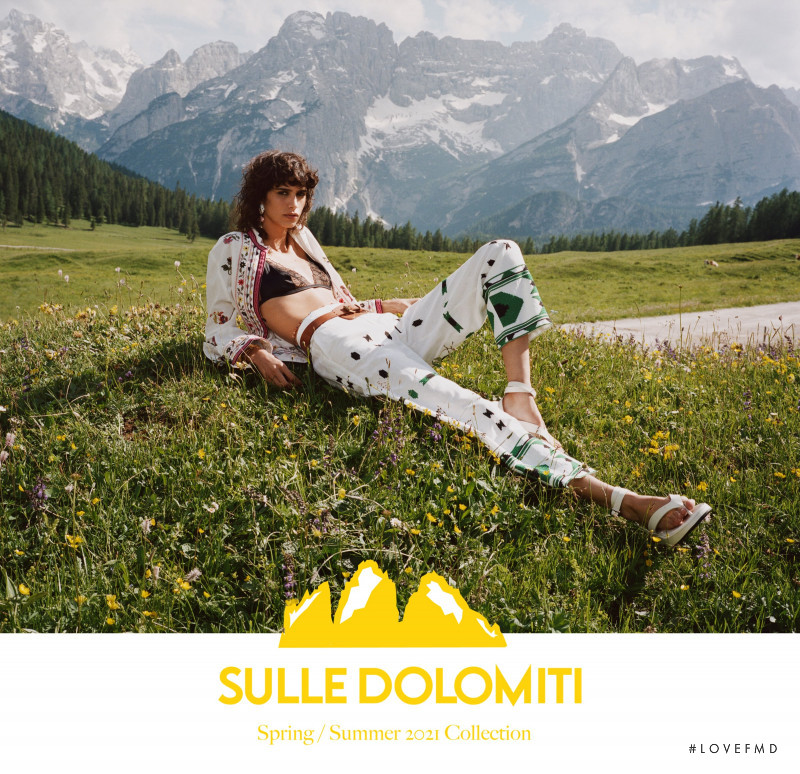 Mica Arganaraz featured in  the Zara Sulle Dolomiti lookbook for Spring/Summer 2021