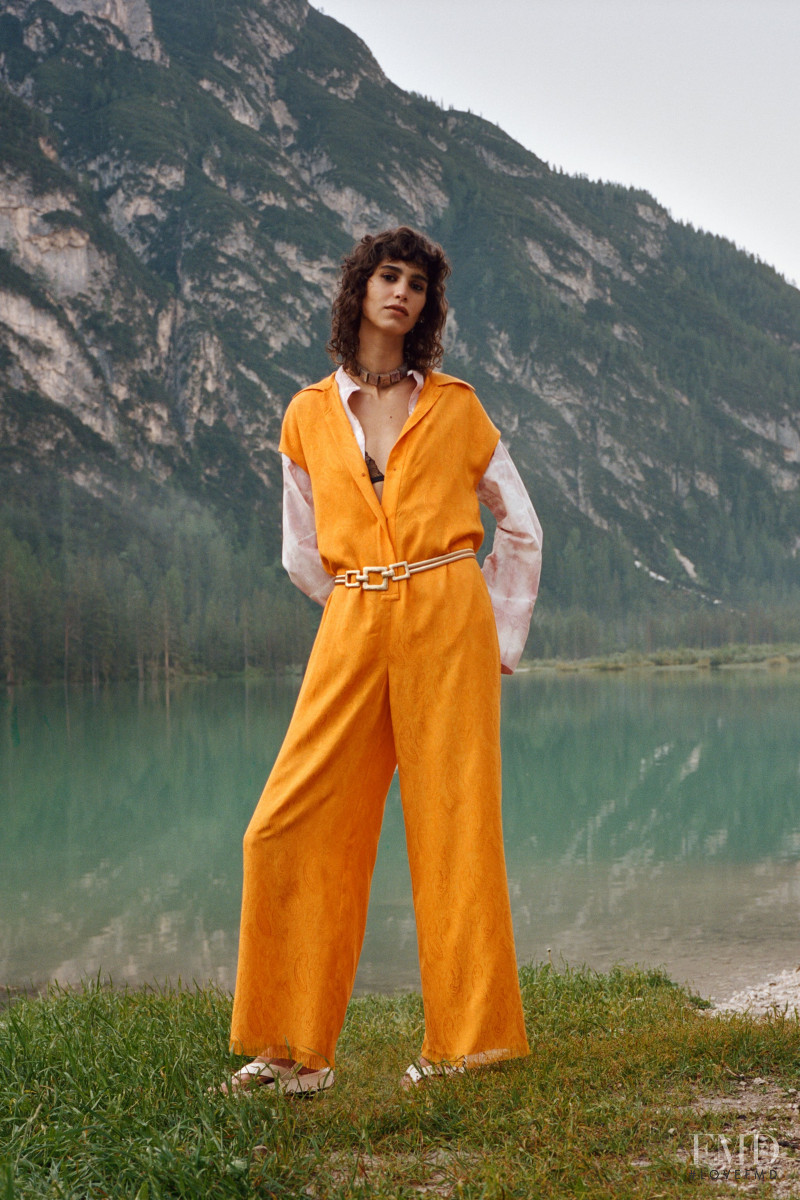 Mica Arganaraz featured in  the Zara Sulle Dolomiti lookbook for Spring/Summer 2021