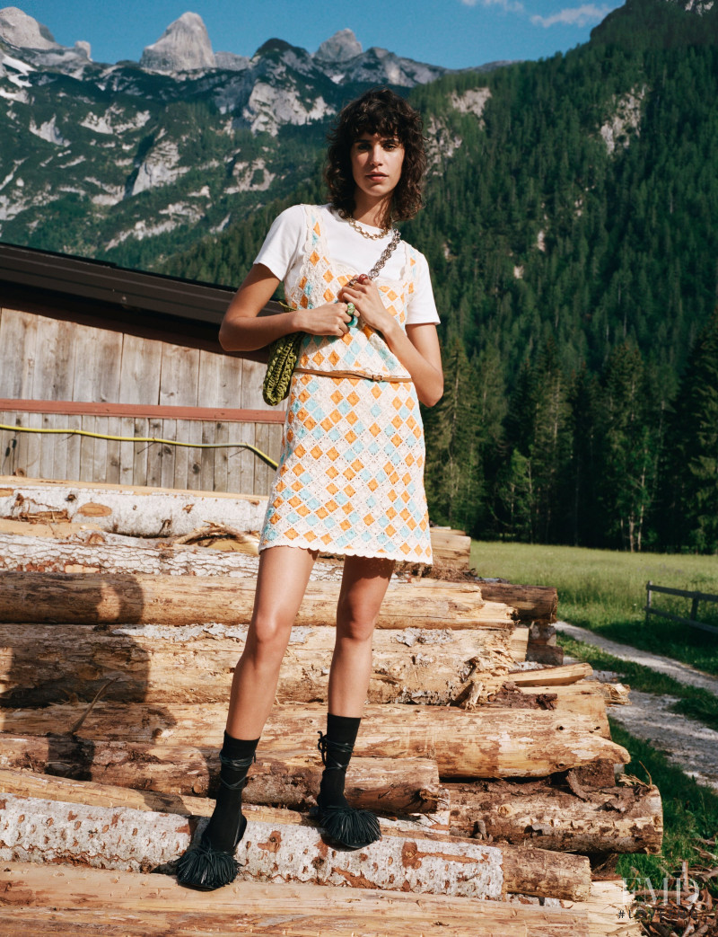 Mica Arganaraz featured in  the Zara Sulle Dolomiti lookbook for Spring/Summer 2021