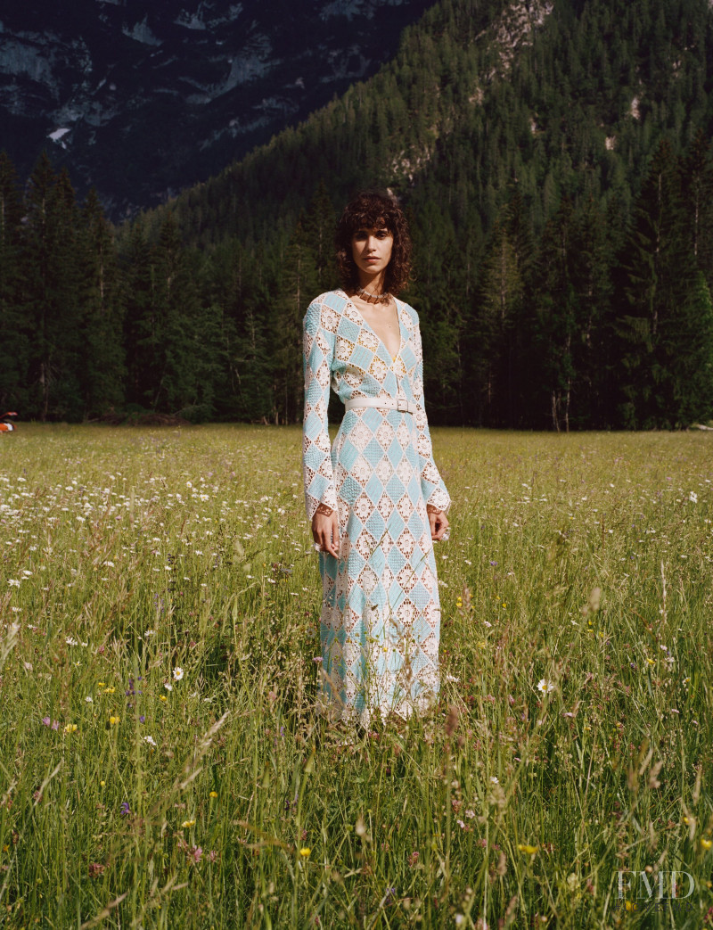 Mica Arganaraz featured in  the Zara Sulle Dolomiti lookbook for Spring/Summer 2021