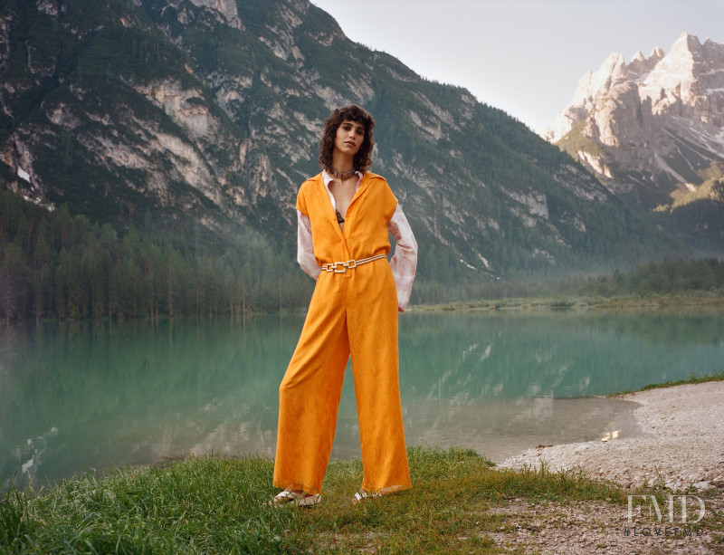 Mica Arganaraz featured in  the Zara Sulle Dolomiti lookbook for Spring/Summer 2021