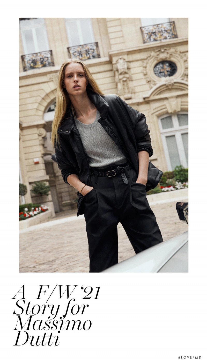 Abby Champion featured in  the Massimo Dutti New List lookbook for Pre-Fall 2021