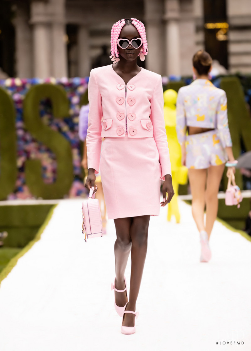 Achenrin Madit featured in  the Moschino fashion show for Spring/Summer 2022