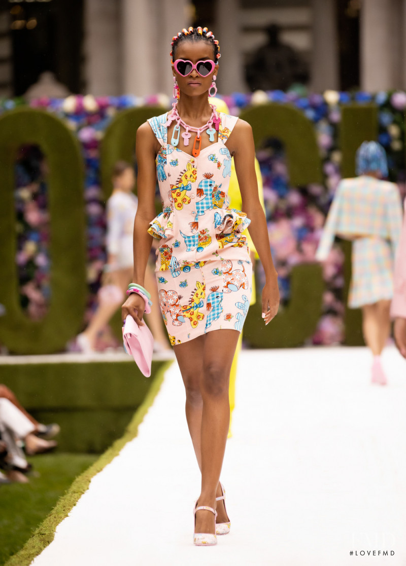 Saibatou Toure featured in  the Moschino fashion show for Spring/Summer 2022