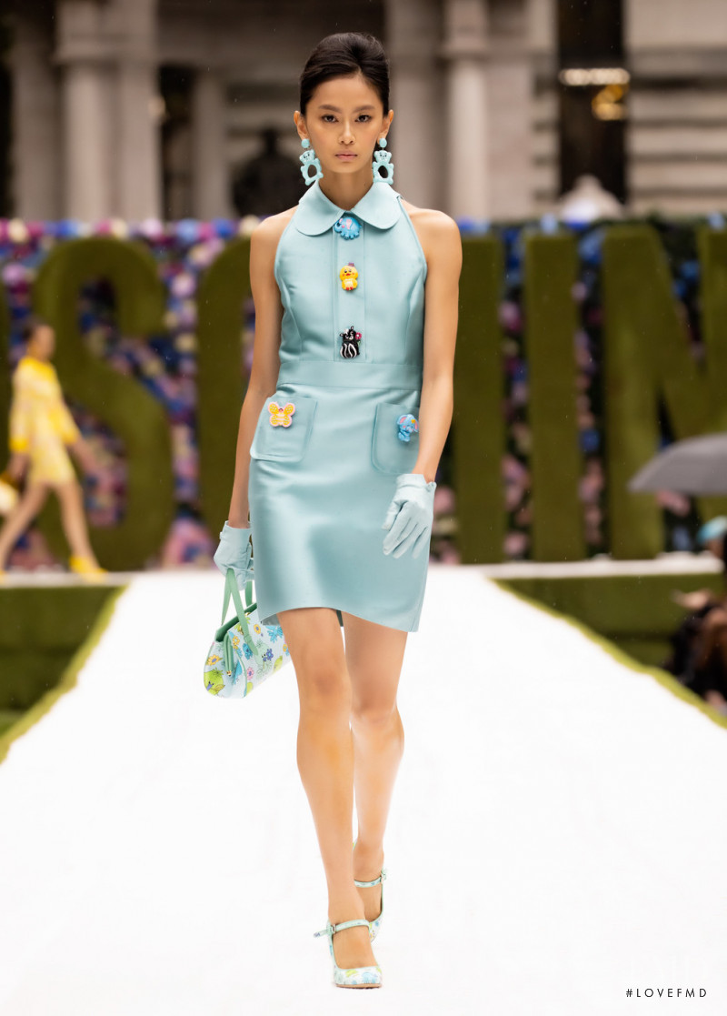 Jolie Chang featured in  the Moschino fashion show for Spring/Summer 2022