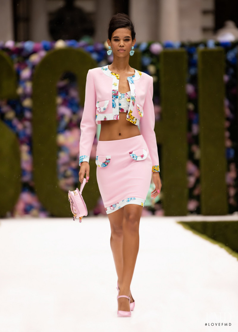 Jordan Daniels featured in  the Moschino fashion show for Spring/Summer 2022