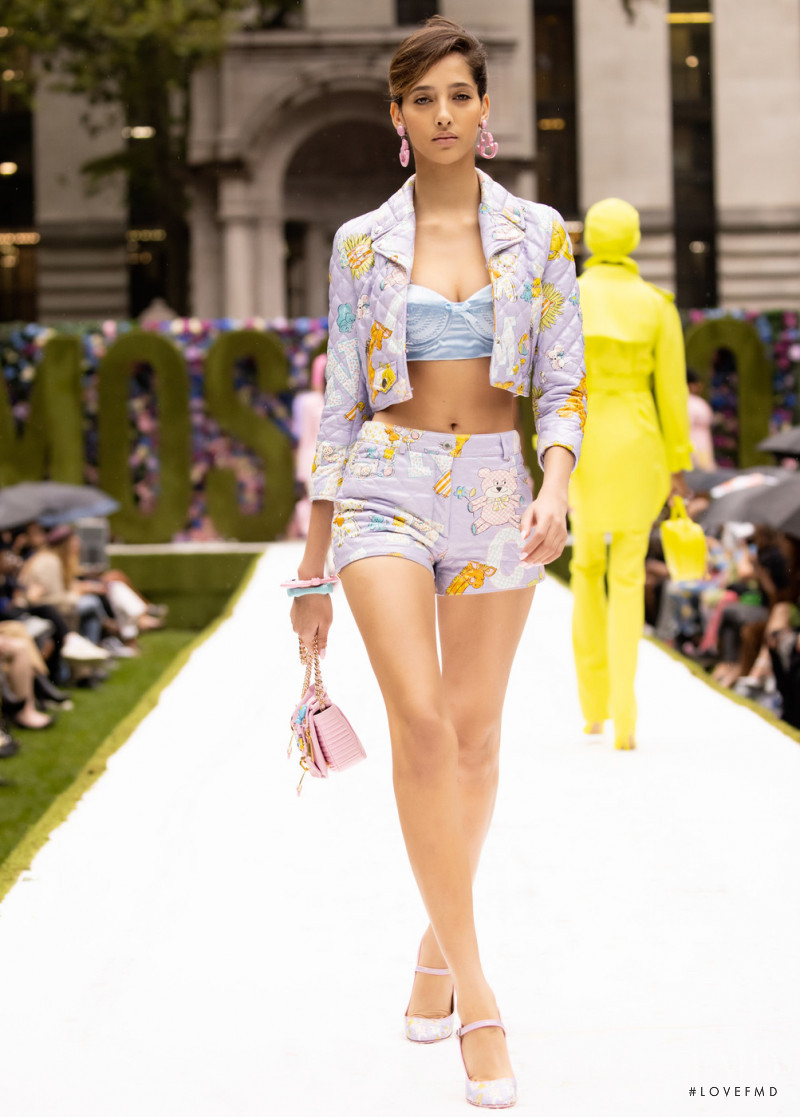 Yasmin Wijnaldum featured in  the Moschino fashion show for Spring/Summer 2022