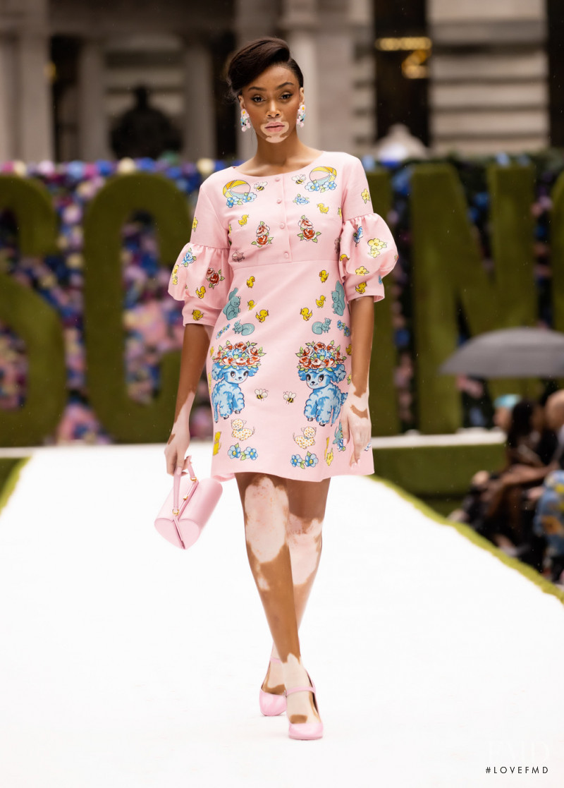 Winnie Chantelle Harlow featured in  the Moschino fashion show for Spring/Summer 2022