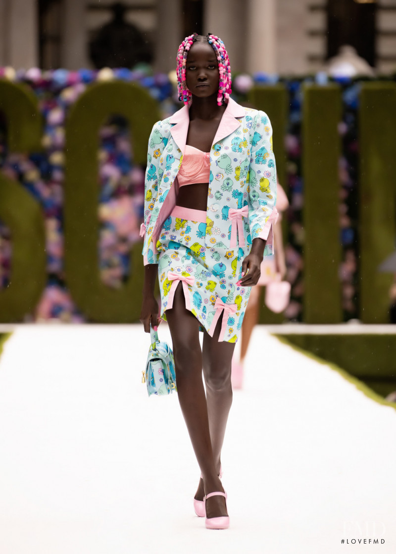 Akon Changkou featured in  the Moschino fashion show for Spring/Summer 2022