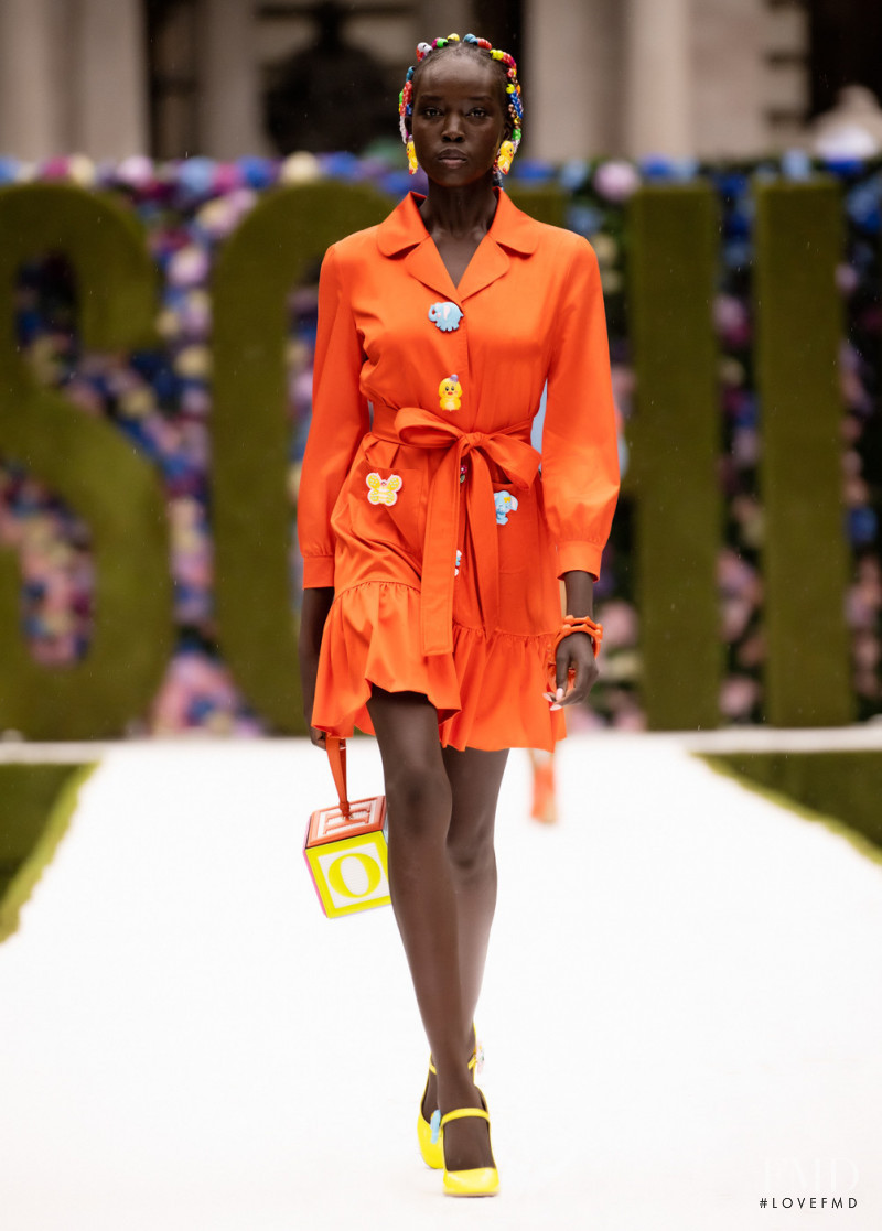 Ajok Madel featured in  the Moschino fashion show for Spring/Summer 2022