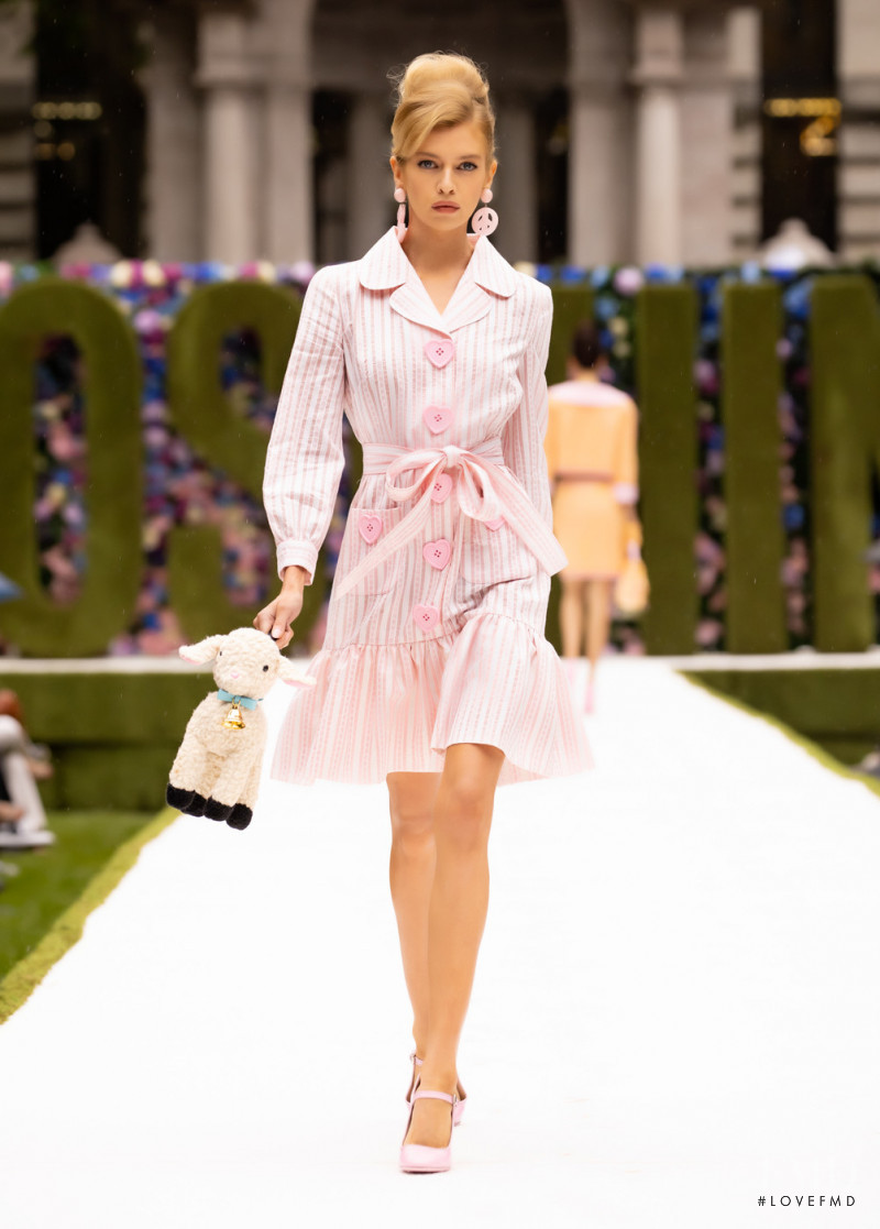 Stella Maxwell featured in  the Moschino fashion show for Spring/Summer 2022