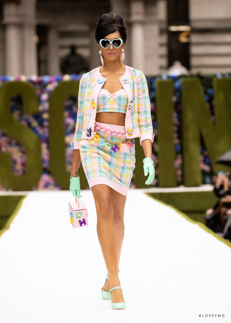 Indira Scott featured in  the Moschino fashion show for Spring/Summer 2022