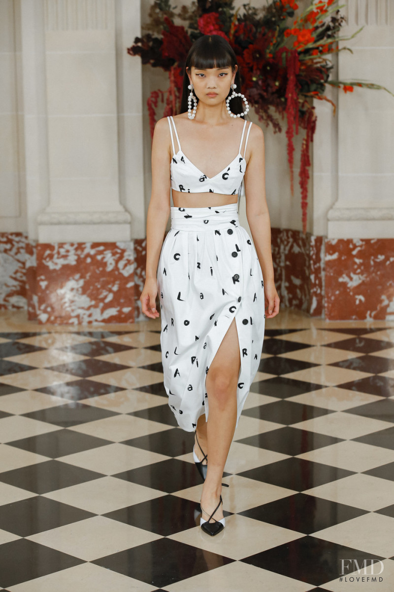 Youn Bomi featured in  the Carolina Herrera fashion show for Spring/Summer 2022