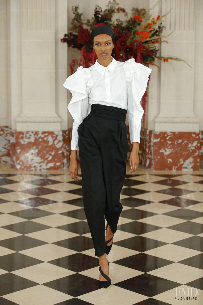 Ugbad Abdi featured in  the Carolina Herrera fashion show for Spring/Summer 2022