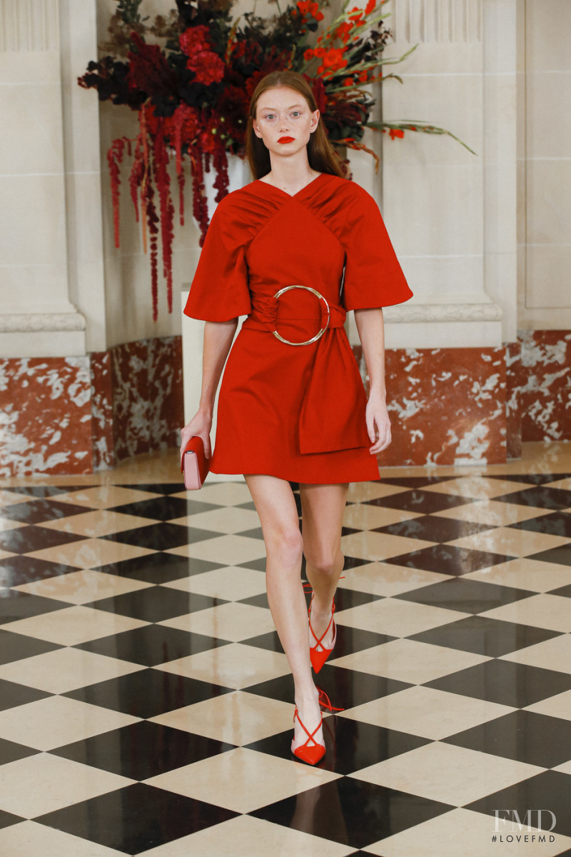 Sara Grace Wallerstedt featured in  the Carolina Herrera fashion show for Spring/Summer 2022