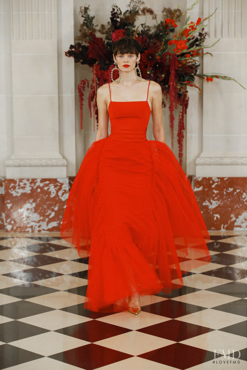 Cara Taylor featured in  the Carolina Herrera fashion show for Spring/Summer 2022
