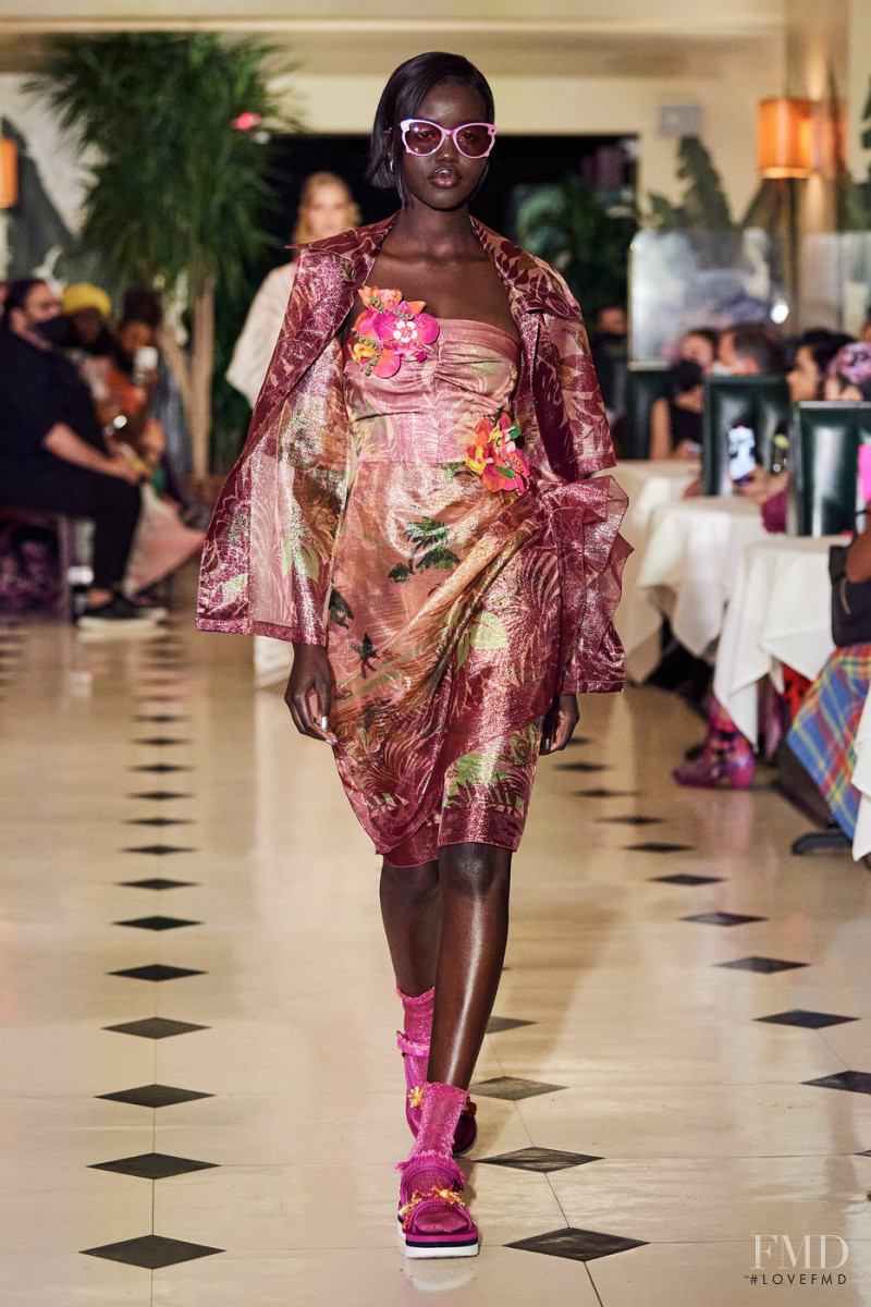 Adut Akech Bior featured in  the Anna Sui fashion show for Spring/Summer 2022