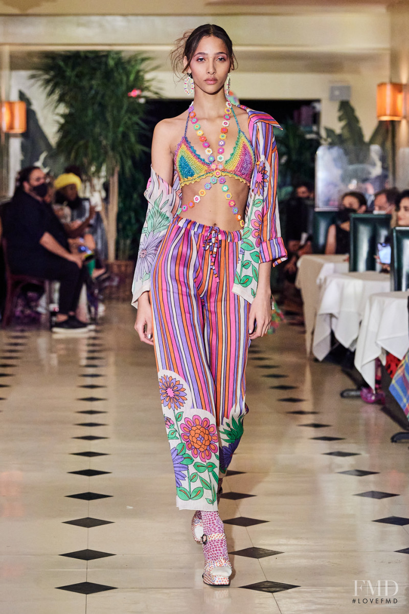 Yasmin Wijnaldum featured in  the Anna Sui fashion show for Spring/Summer 2022