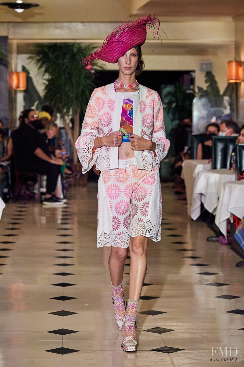 Sasha Knysh featured in  the Anna Sui fashion show for Spring/Summer 2022