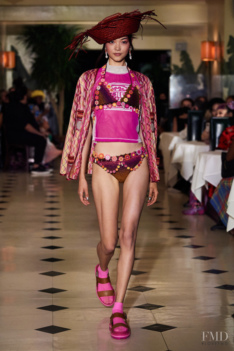Mika Schneider featured in  the Anna Sui fashion show for Spring/Summer 2022