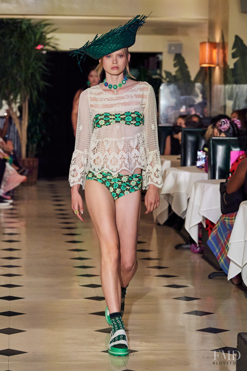 Evie Harris featured in  the Anna Sui fashion show for Spring/Summer 2022