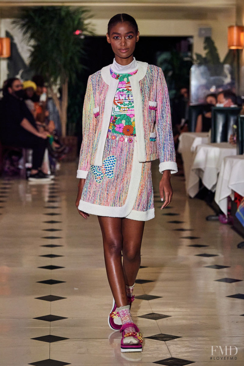 Blesnya Minher featured in  the Anna Sui fashion show for Spring/Summer 2022