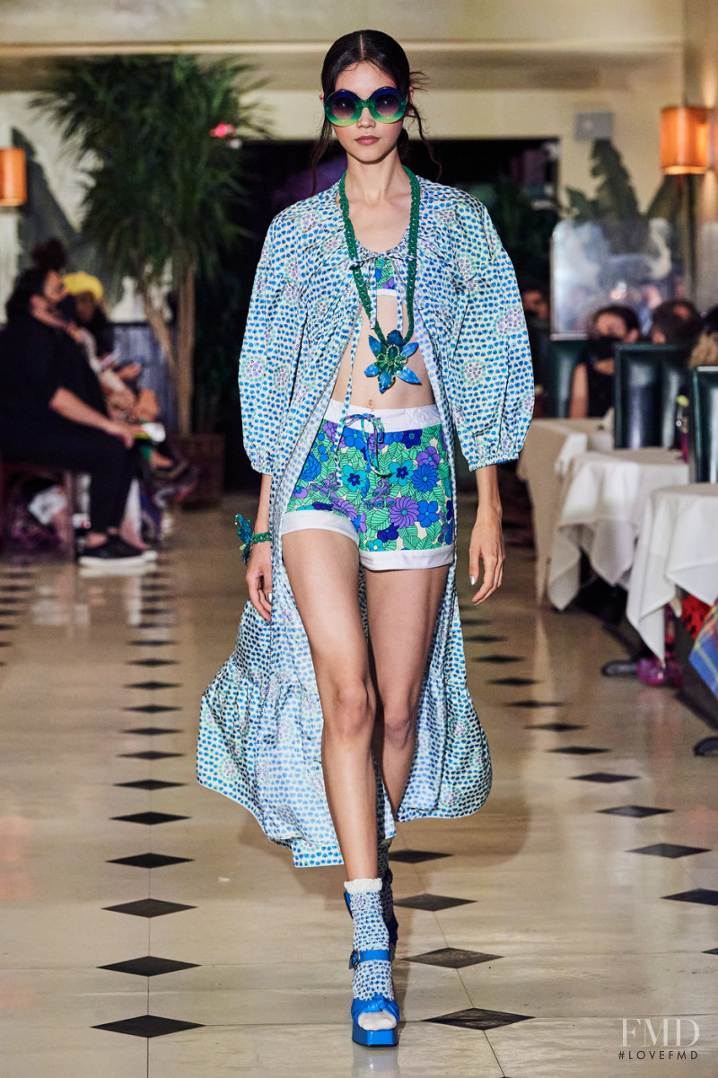 Mika Schneider featured in  the Anna Sui fashion show for Spring/Summer 2022