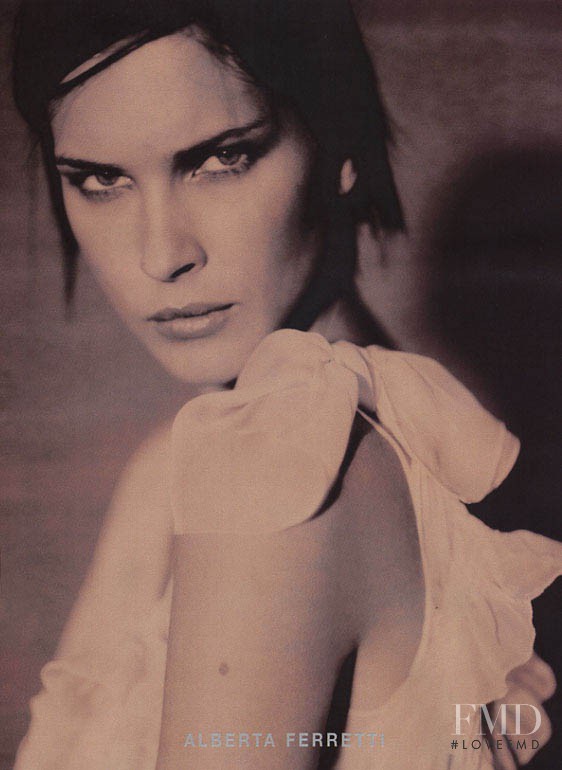 Erin Wasson featured in  the Alberta Ferretti advertisement for Spring/Summer 2002