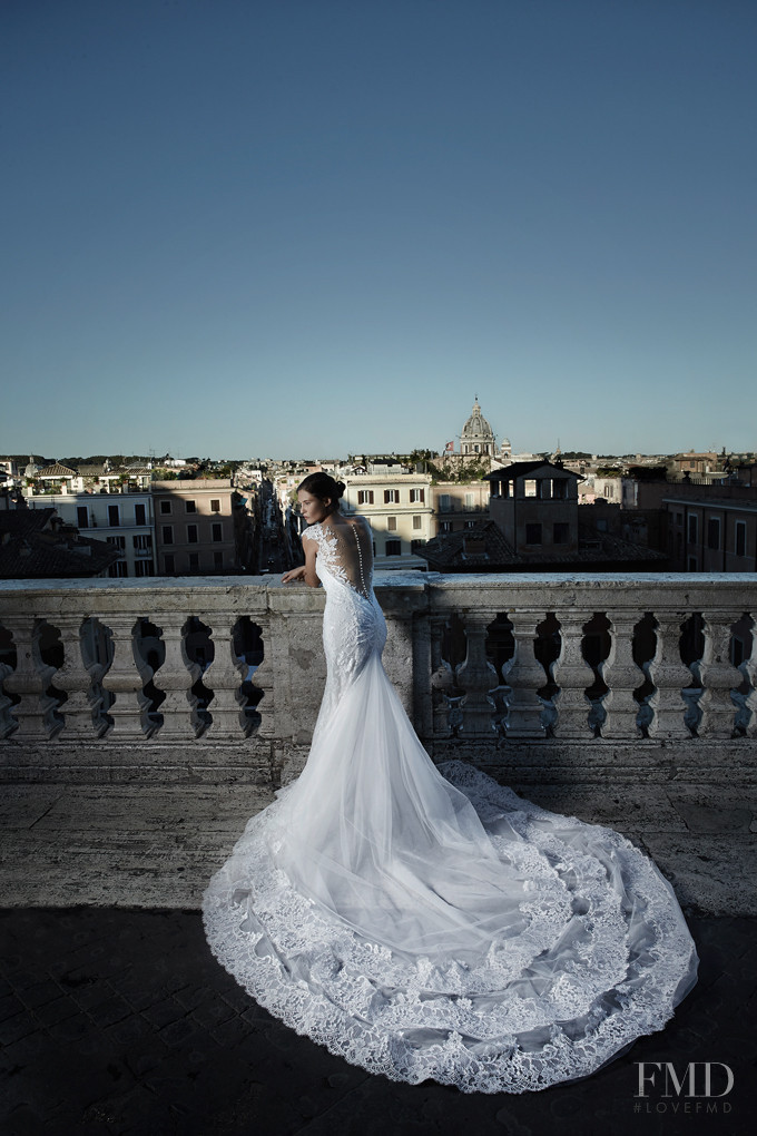 Bianca Balti featured in  the Alessandro Angelozzi Bridal Collection lookbook for Spring/Summer 2015