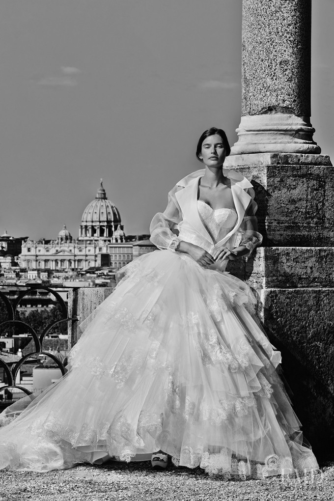 Bianca Balti featured in  the Alessandro Angelozzi Bridal Collection lookbook for Spring/Summer 2015