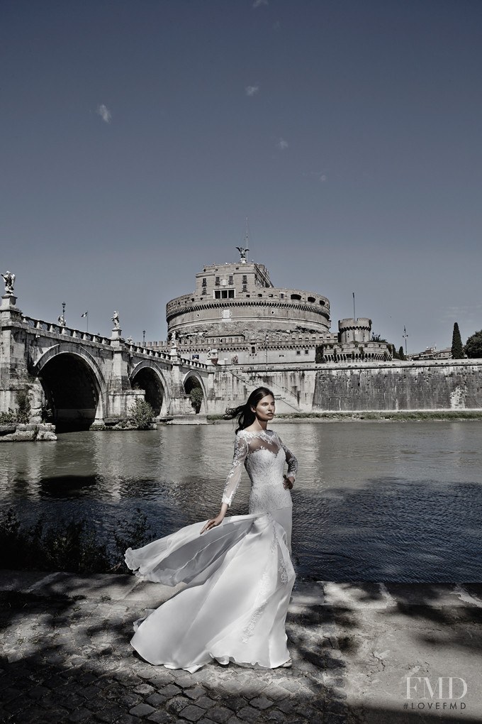 Bianca Balti featured in  the Alessandro Angelozzi Bridal Collection lookbook for Spring/Summer 2015