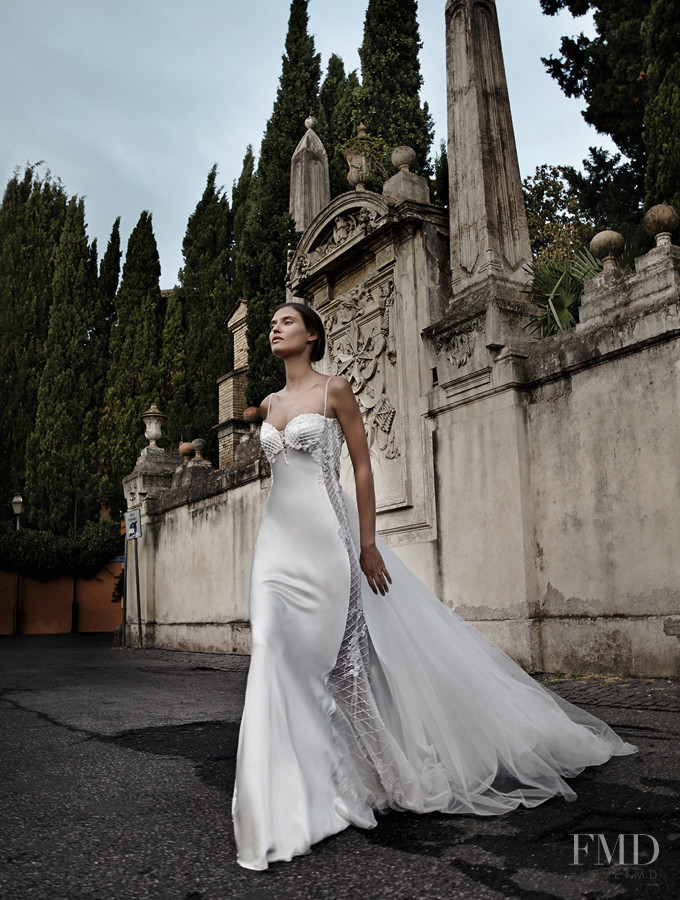 Bianca Balti featured in  the Alessandro Angelozzi Bridal Collection lookbook for Spring/Summer 2015